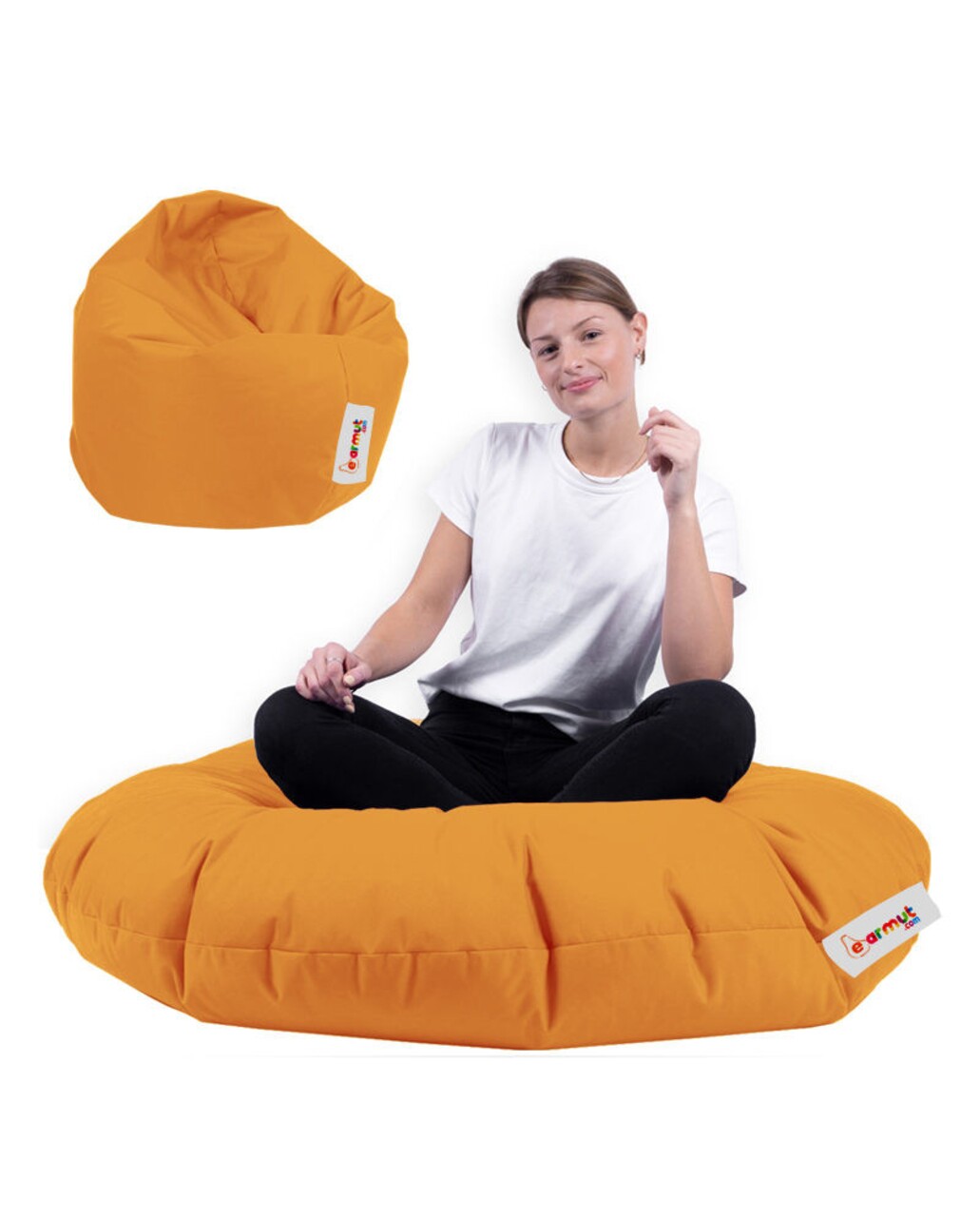 Fotoliu puf, Bean Bag, Ferndale, 100 cm, poliester impermeabil, portocaliu - imagine 6